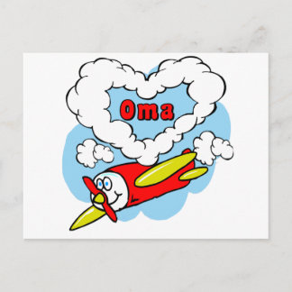 Love Oma Kids Airplane Postcard