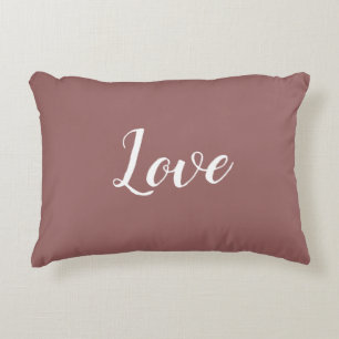 "Love" on Ashes of Roses Coloured Accent Pillow
