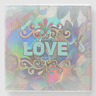 "Love" on Beautiful Marble StoneCoaster Stone Coaster