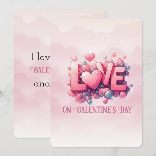 LOVE On Galentine's Day Holiday Card (Front/Back)