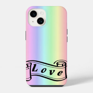 Love on rainbow iPhone 14 case