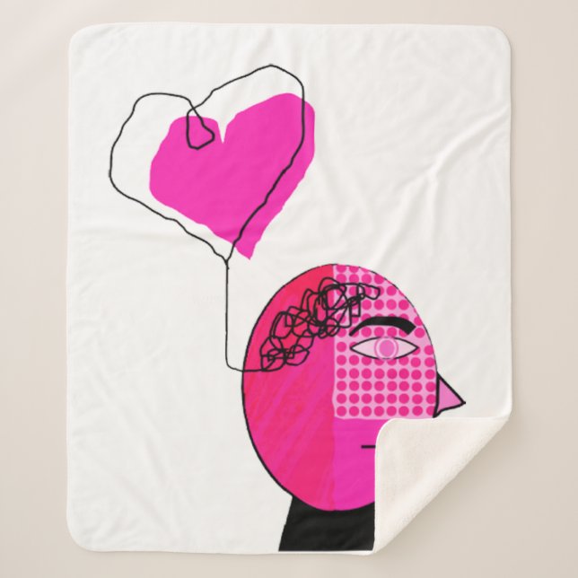 Love on the Mind Sherpa Blanket (Front)
