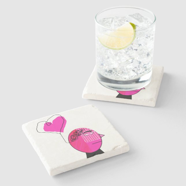 Love on the Mind Stone Coaster (Side)