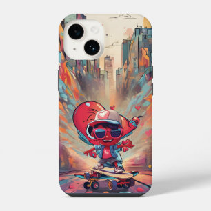 Love on Wheels – Cool Skateboarding Heart Design iPhone 14 Case