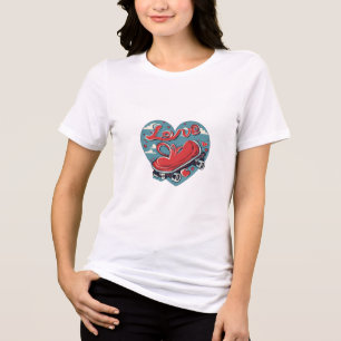 ❤️🛹 "Love on Wheels" – Spread Love, One Ride  Tri-Blend Shirt