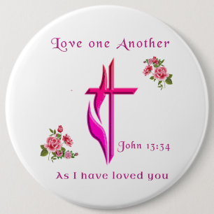 Love one another 6 inch round button