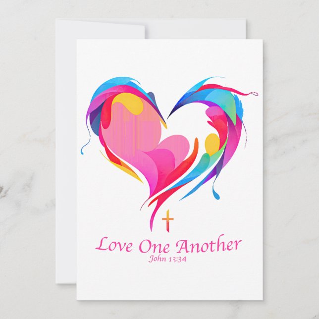 Love One Another Bible Verse John 1334  Invitation (Front)