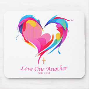 Love One Another Bible Verse John 1334 Mouse Pad