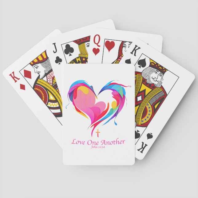 Love One Another Bible Verse John 1334  Playing Cards (Back)