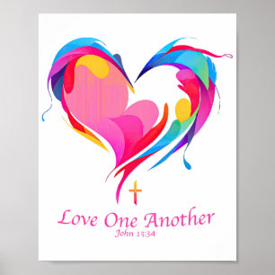 Love One Another Bible Verse John 1334 Poster