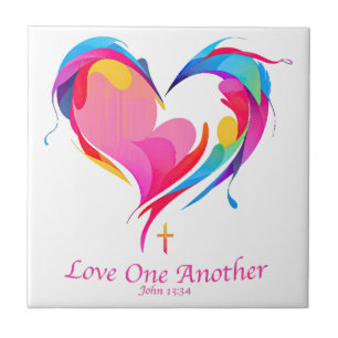 Love One Another Bible Verse John 1334 Tile