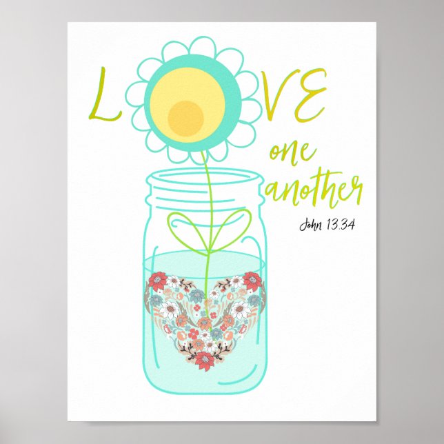 Love One Another Bible Verse Poster (Front)