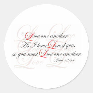 Love One Another Classic Round Sticker