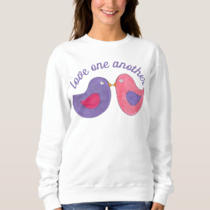 Love One Another Pink Purple Dove Lovebird Bird Sweatshirt