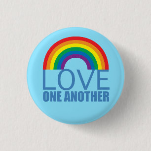 Love One Another Rainbow Christian 1 Inch Round Button