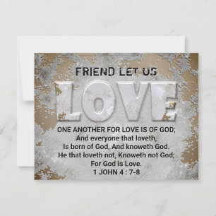 Love One Another Scripture Verse 1 John 4:7-8 Card