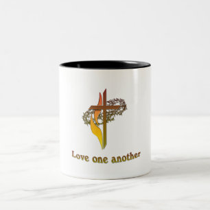 Love one another Two-Tone coffee mug
