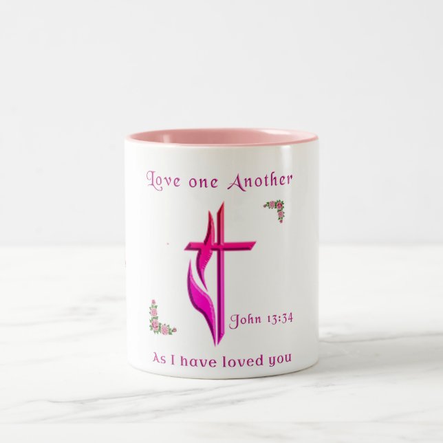 Love one another Two-Tone coffee mug (Center)