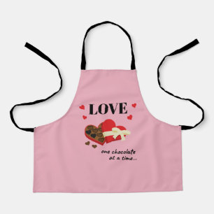 Love One Chocolate at a Time Funny Quote Apron