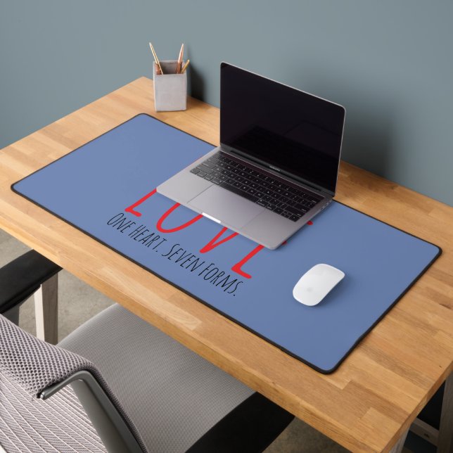 Love - One Heart. Seven Forms Desk Mat (Office 2)