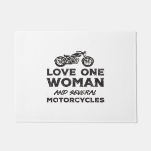 Love One Woman And Several Motorcycles Essential Doormat