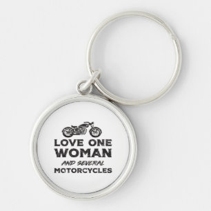 Love One Woman And Several Motorcycles Essential Keychain