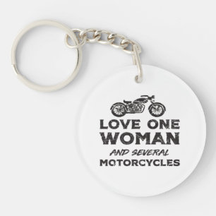 Love One Woman And Several Motorcycles Essential Keychain