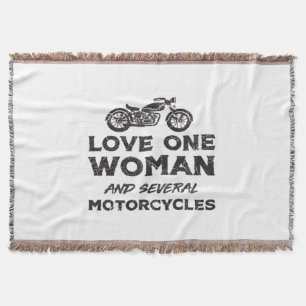 Love One Woman And Several Motorcycles Essential Throw Blanket