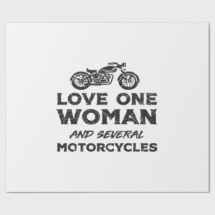 Love One Woman And Several Motorcycles Essential Wrapping Paper