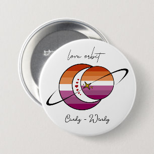 Love Orbit Sun & Moon Sunset Lesbian Flag Button