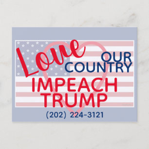 Love Our Country Impeach Trump Congress Postcard