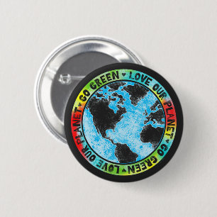 Love Our Planet Go Green 2 Inch Round Button