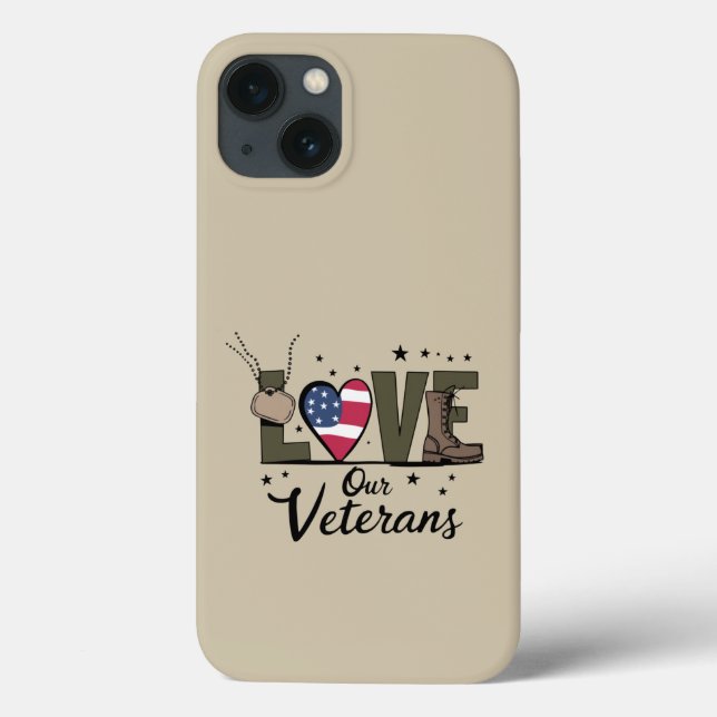 Love Our Veterans Day Proud Military Veteran Day  Case-Mate iPhone Case (Back)