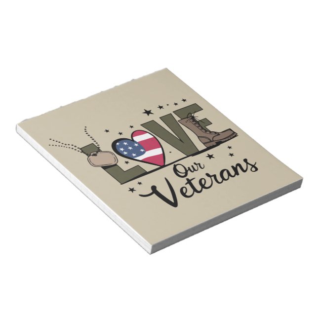 Love Our Veterans Day Proud Military Veteran Day  Notepad (Angled)