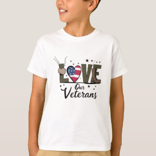 Love Our Veterans Day Proud Military Veteran Day  T-Shirt