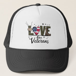 Love Our Veterans Day Proud Military Veteran Day  Trucker Hat