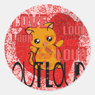 Love Out Loud - More Hearts Classic Round Sticker