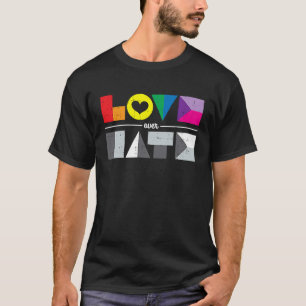Love Over Hate, LGBT, Geometric Rainbow, Equality T-Shirt