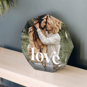 Love Overlay Personalized Couples Photo Block