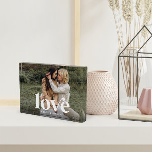 Love Overlay Personalized Couples Photo Block