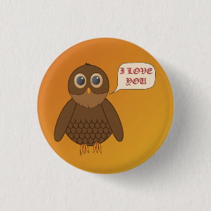 Love Owl 1 Inch Round Button