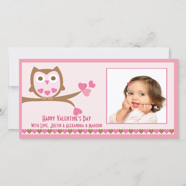 Love Owl Valentine's Day Holiday Card (Front)