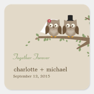 Love Owls Favour Sticker