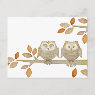 Love Owls in Tree Postcard