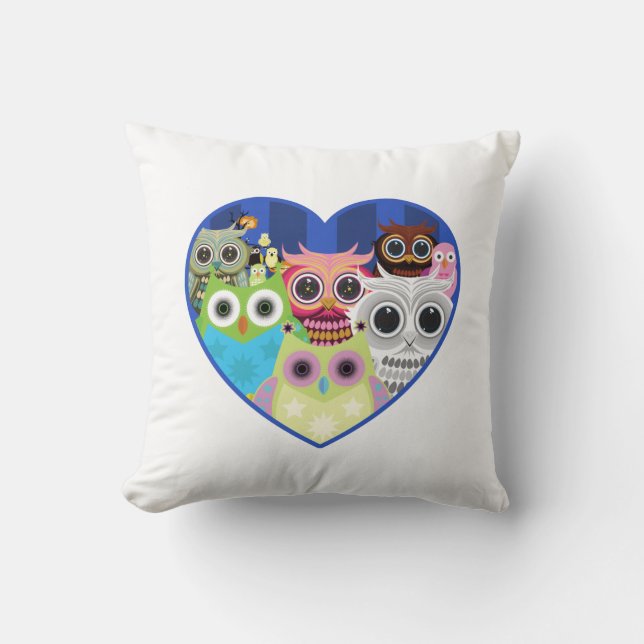 Love Owls  Throw Pillow (Front)