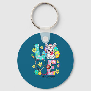 Love pacu nurse life bunny stethoscope easter  keychain