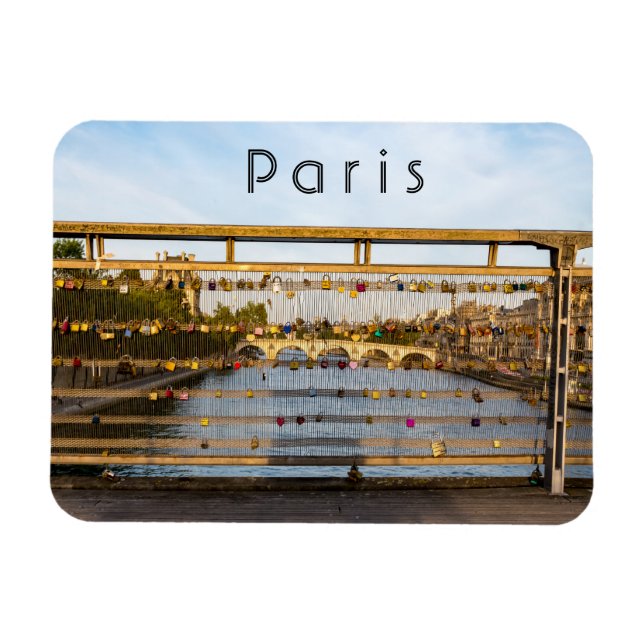 Love padlocks on a bridge in Paris Magnet (Horizontal)