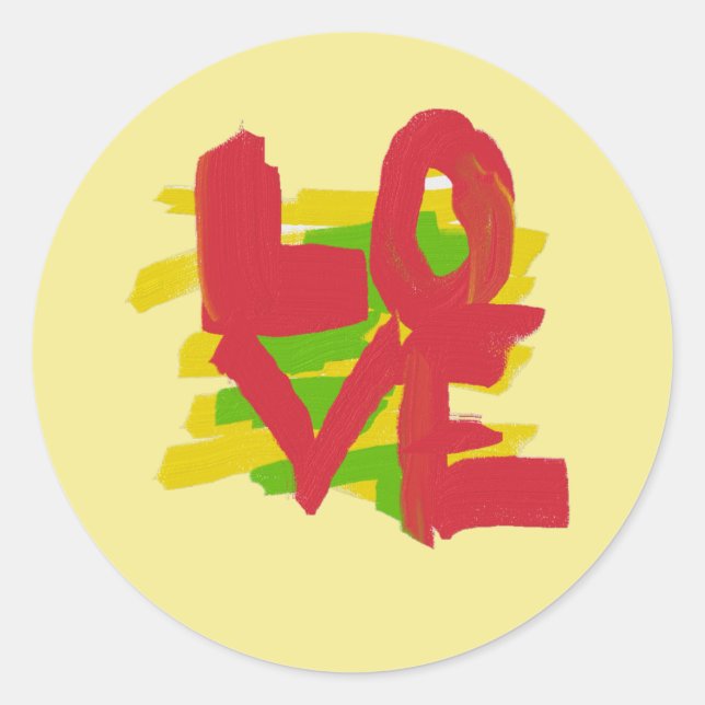 Love Painted Letters Art Sticker (Front)