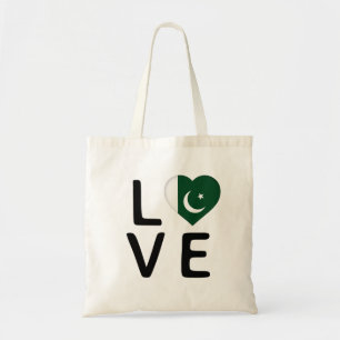 Love - Pakistan Flag Tote Bag