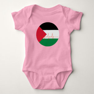 Love Palestine Heart Pulse فلسطين   Free Palestine Baby Bodysuit